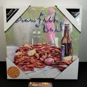 NEW D'Anne Gastorf Weber 14" x 14" Canvas Wall Art - Crawfish Boil